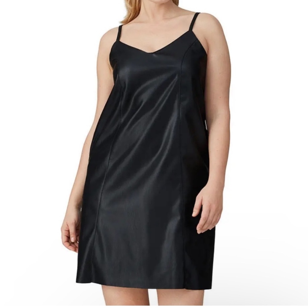 New Universal Standard Pomona Faux Leather Slip Dress